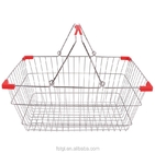 15kgs Weight Capacity Zinc or Chrome Plated Wire Mesh Metal Shopping Basket for Store