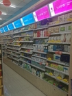 ODM Medical Store Display Rack For Medicine Shop 90×35+35×175cm Size