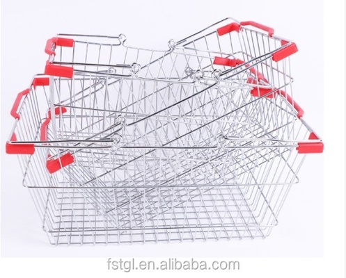 15kgs Weight Capacity Zinc or Chrome Plated Wire Mesh Metal Shopping Basket for Store