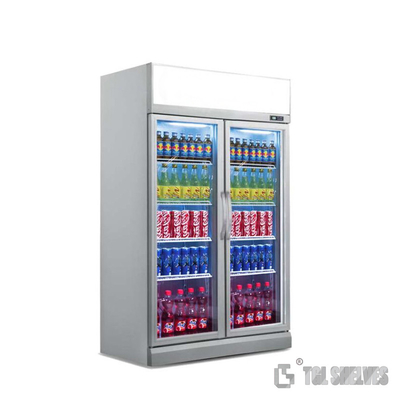 Glass Door Supermarket Display Refrigerator Vertical for beverage Morden Style