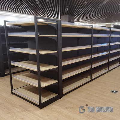 Grocery Gondola Supermarket Shelf Rack TGL Cold Rolled Steel Material