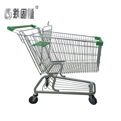 60L Supermarket Shopping Cart Metal European Wheeled Trolley Shopping Car